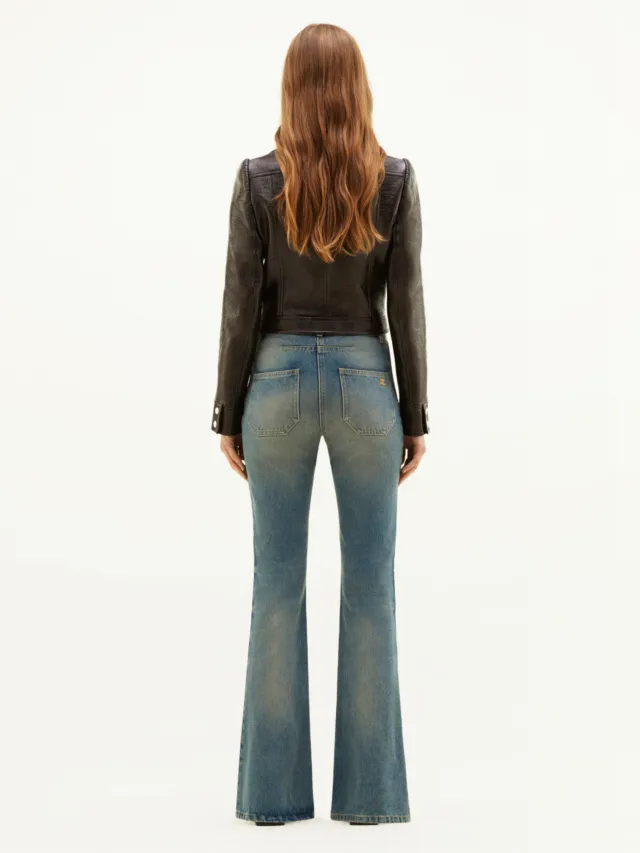 Vinyl Straight Hem Cropped Jacket