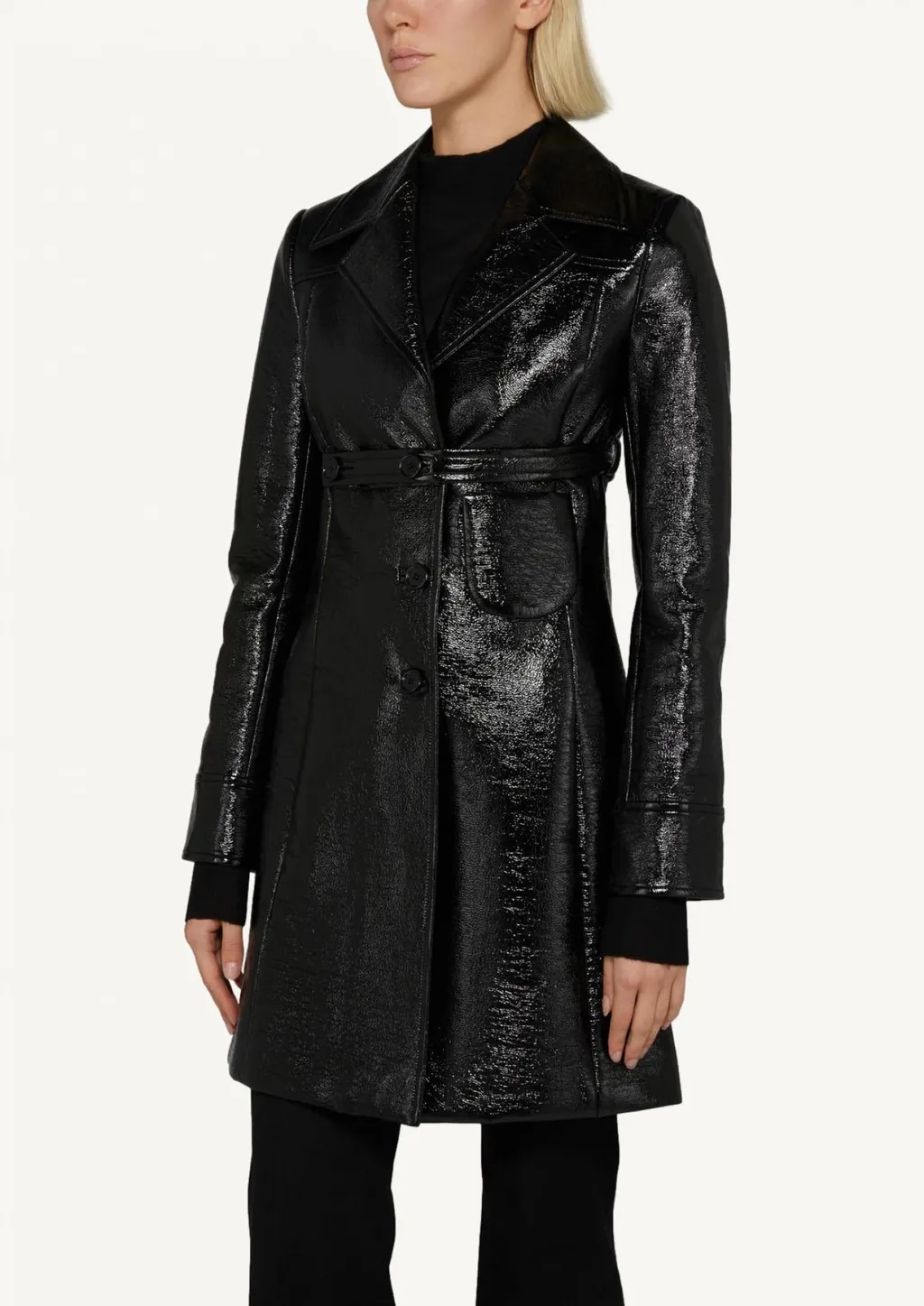 Belted Short Heritage Vinyl Coat