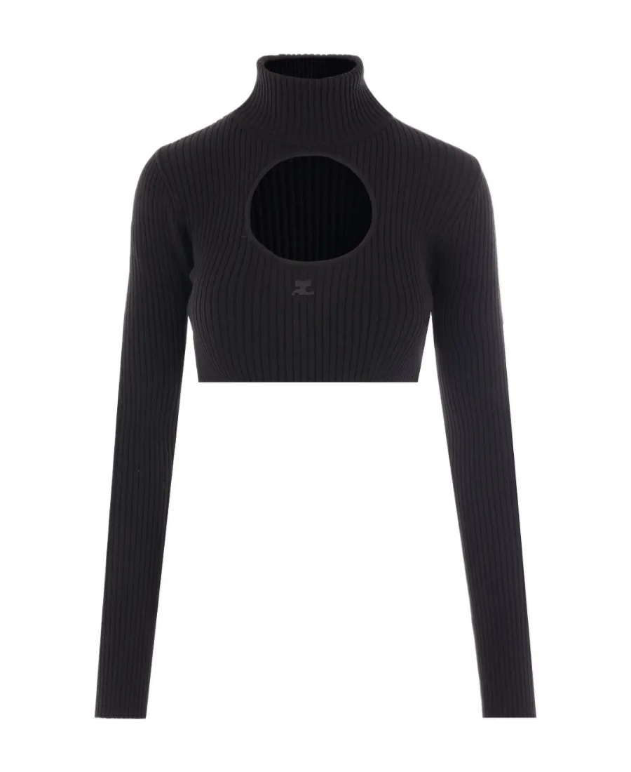 Cut-Out High Neck Jumper
