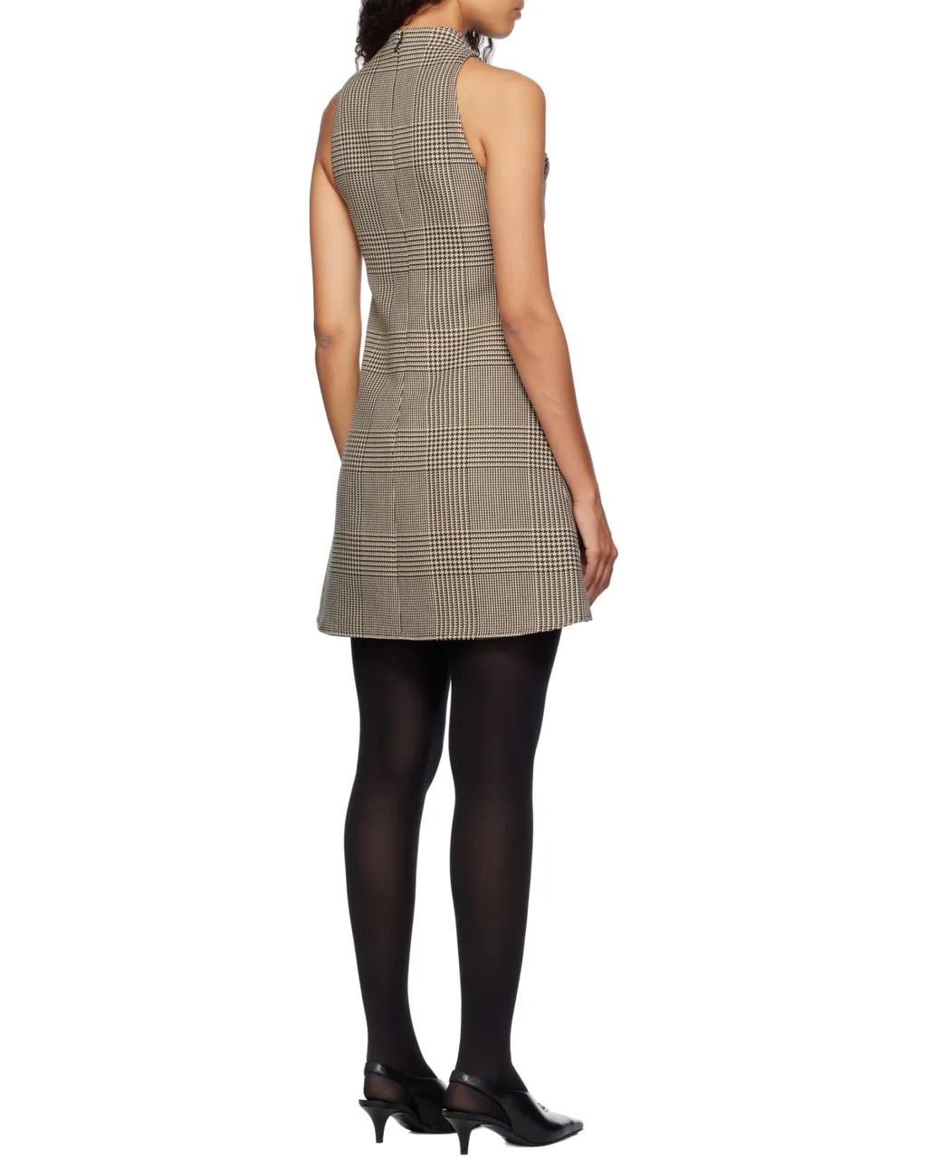 Sleeveless Prince Of Wales A-Line Dress