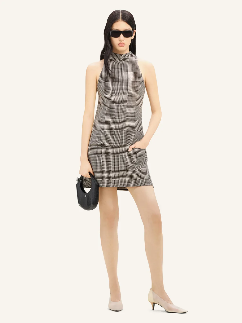 Sleeveless Prince Of Wales A-Line Dress