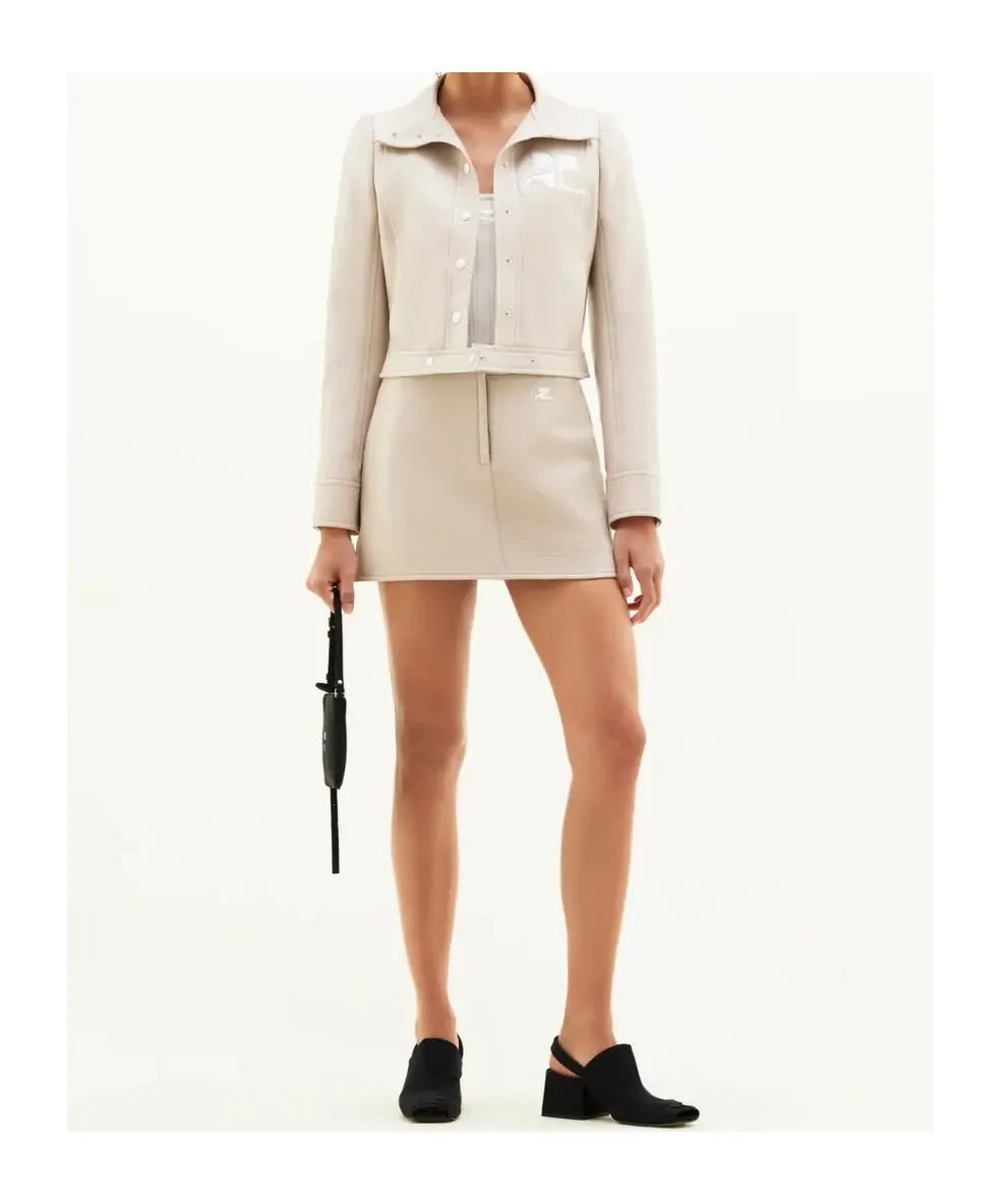 Vinyl Straight Hem Cropped Jacket