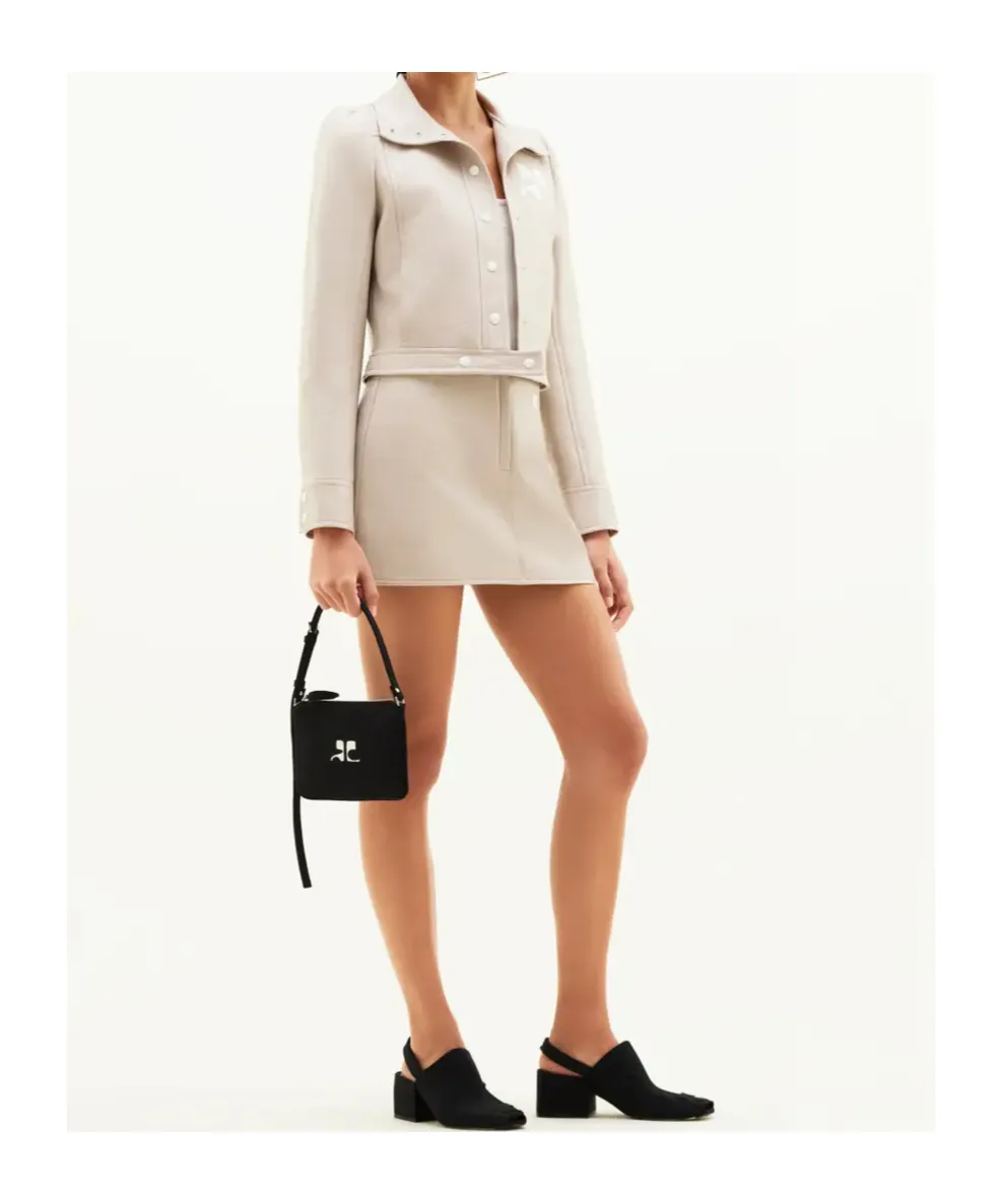 Vinyl Straight Hem Cropped Jacket