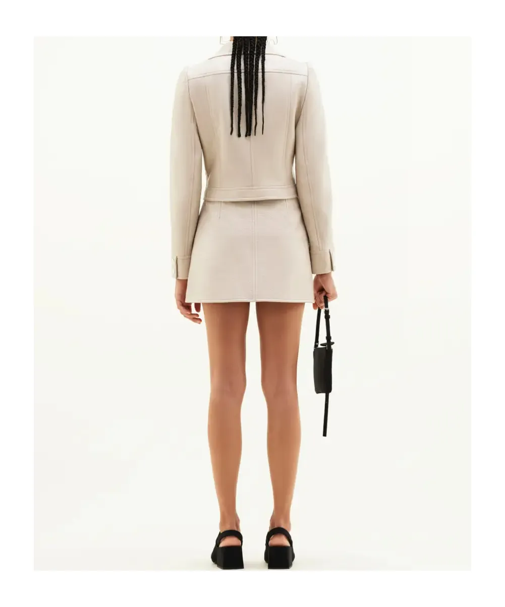 Vinyl Straight Hem Cropped Jacket