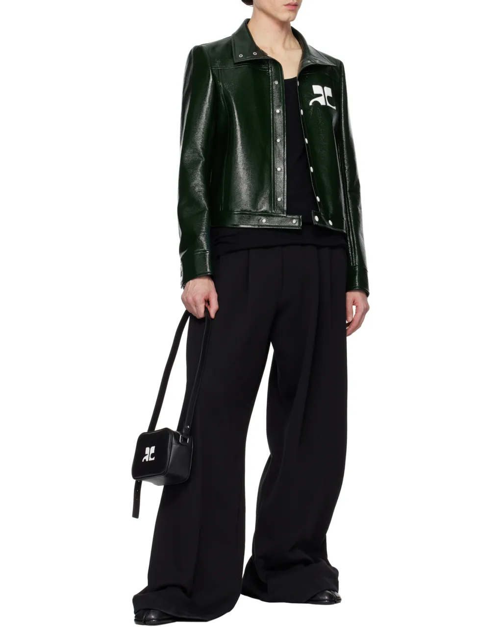Reedition Logo Patch Zip-Up Shoulder Bag