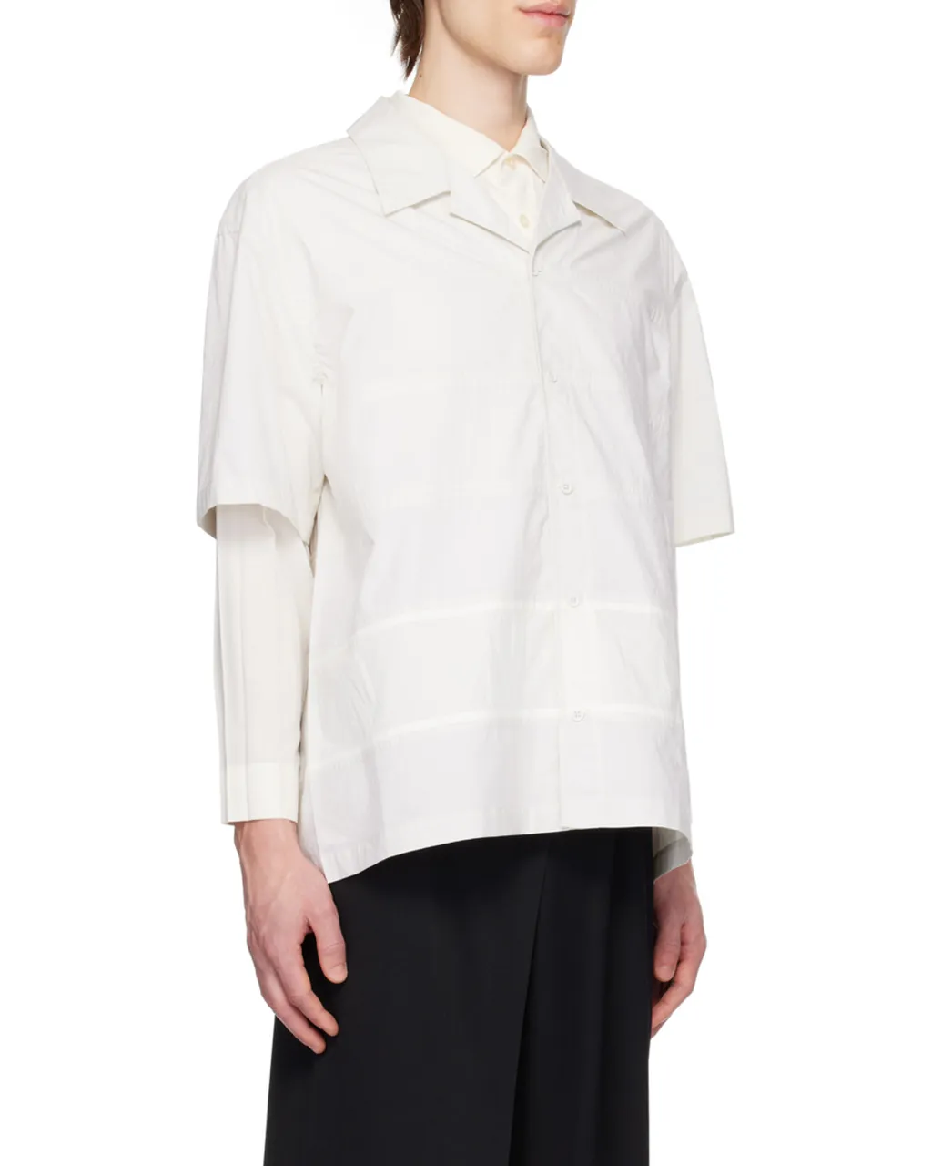 Cotton Panelled Short-Sleeve Shirt