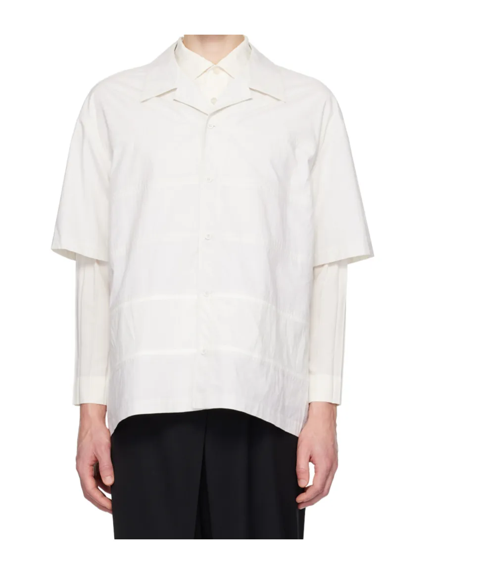Cotton Panelled Short-Sleeve Shirt