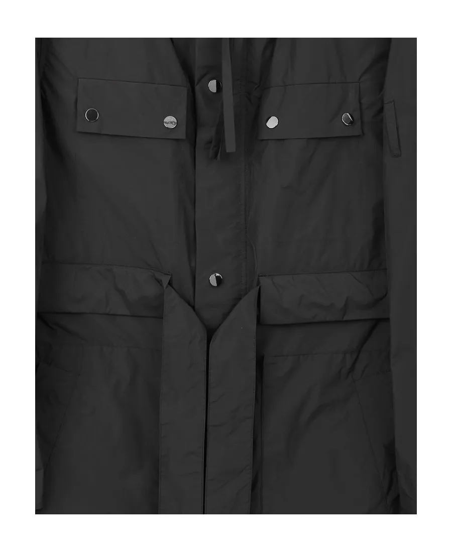 Tied-Waist Parka Coat