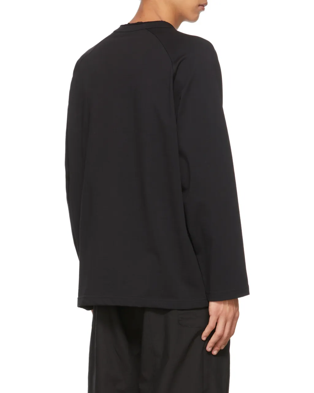 Eyelet Crew-Neck Long-Sleeve Top