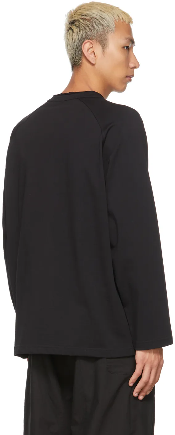 Eyelet Crew-Neck Long-Sleeve Top