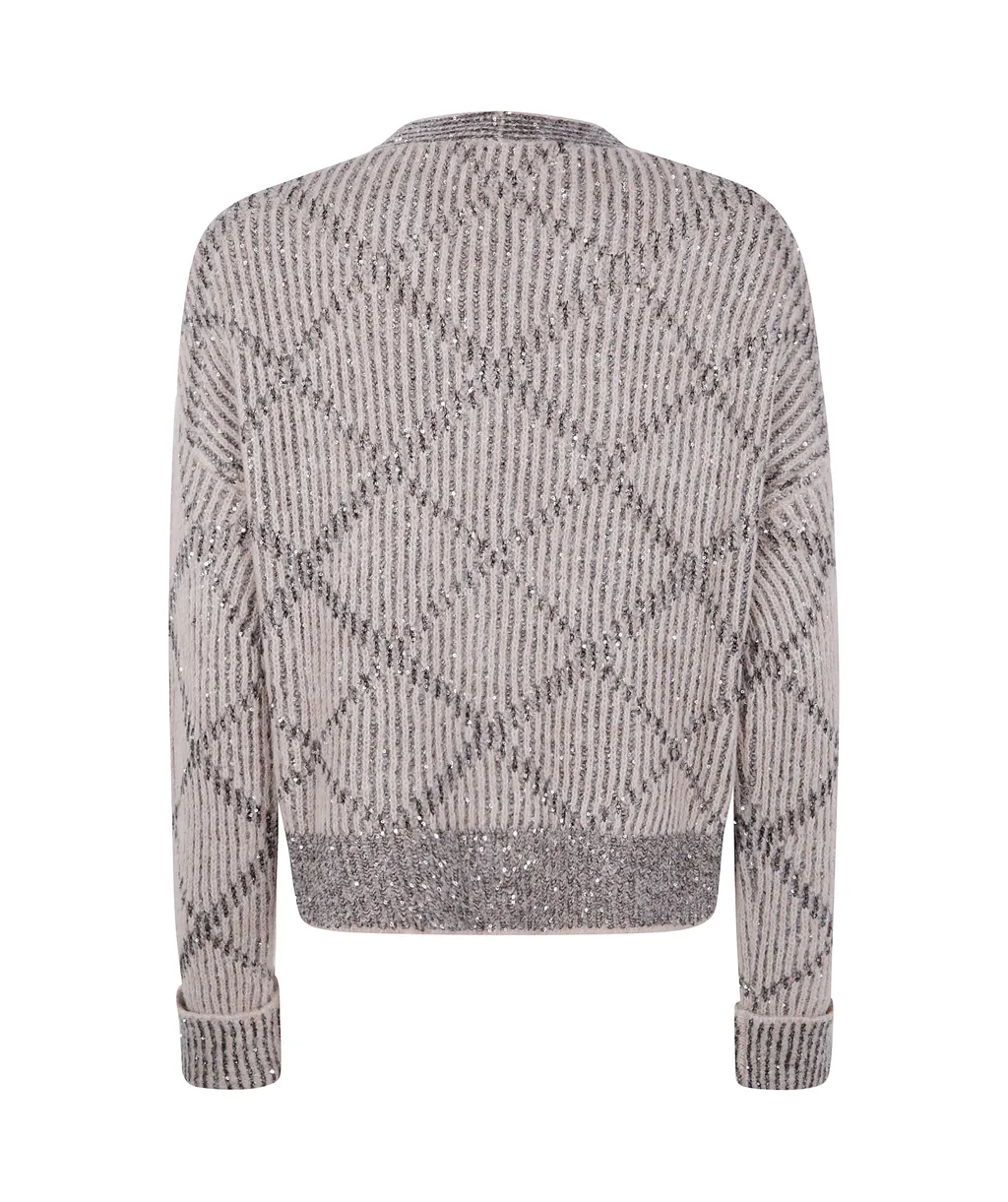 Sequined Rhombus Cardigan