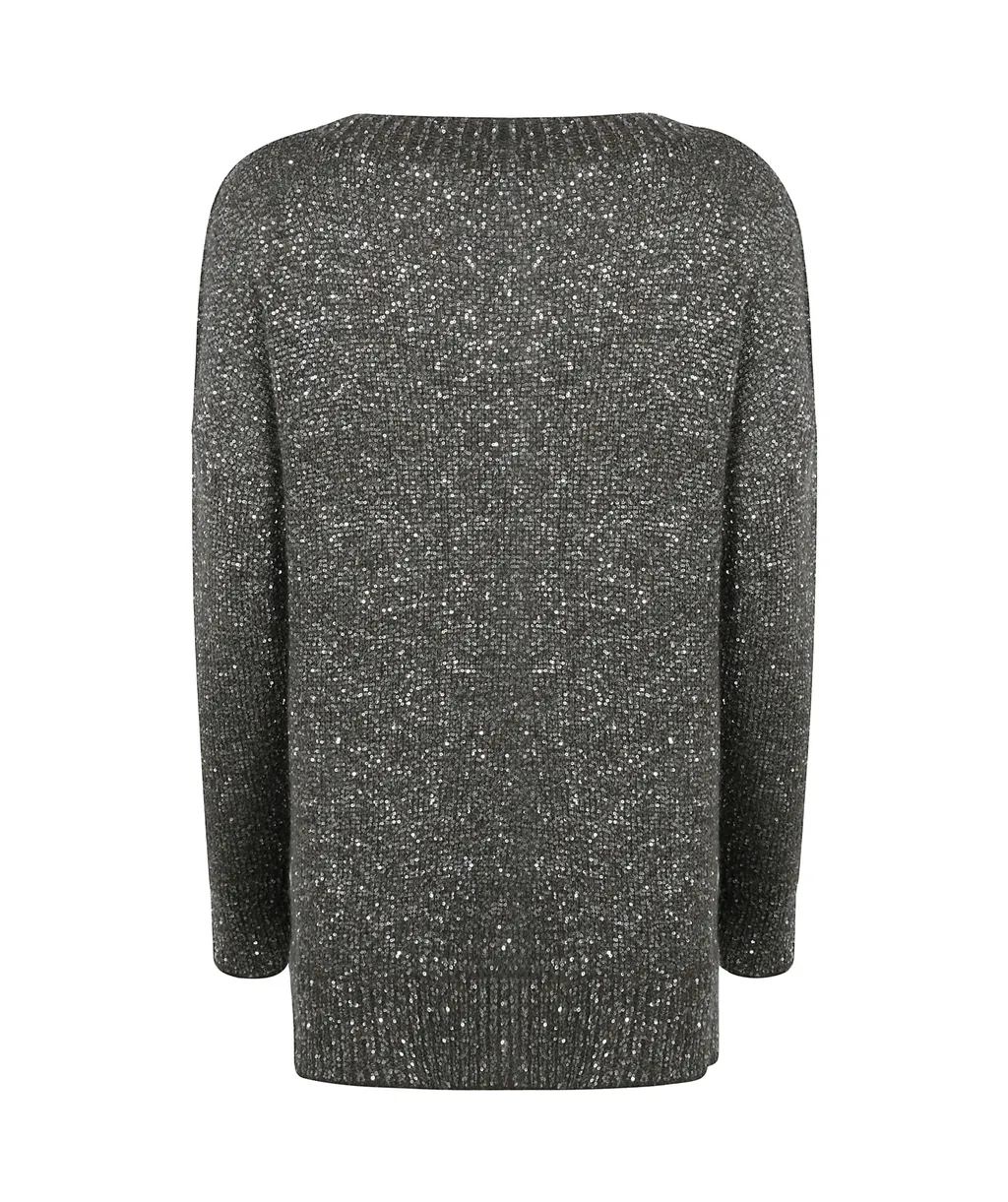 Sequined Boatneck Knitwear