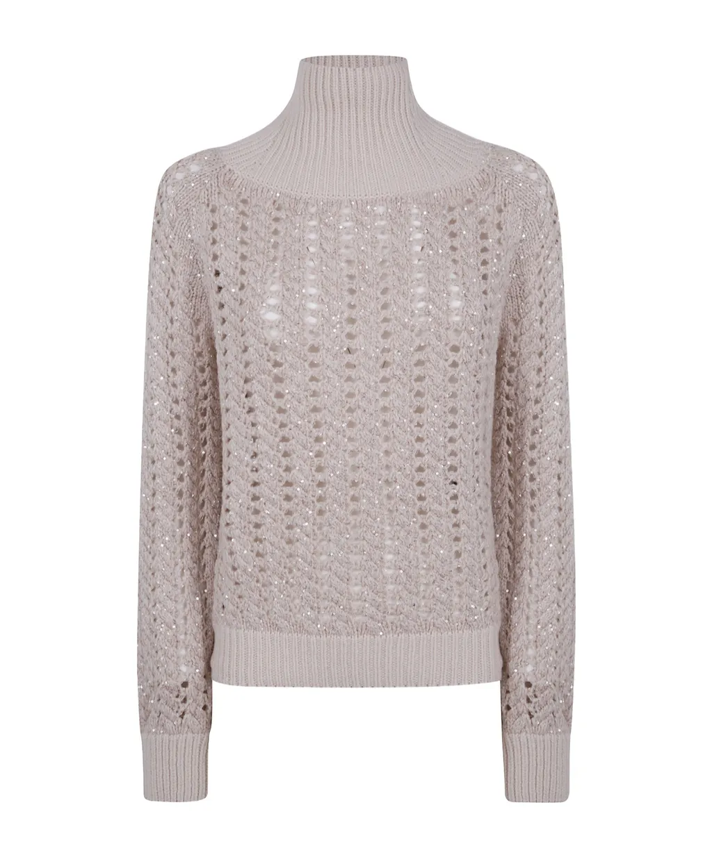 Braid Crystal High Neck Knitwear