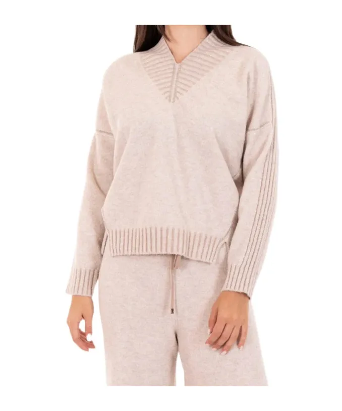 V-Neck Long-Sleeved Sweater