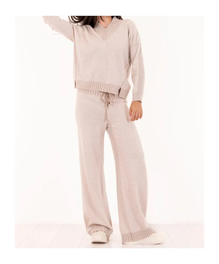 V-Neck Long-Sleeved Sweater