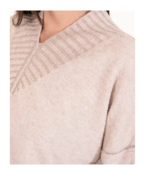 V-Neck Long-Sleeved Sweater