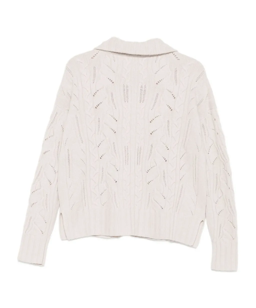 Cable-Knit Half-Zip Sweater