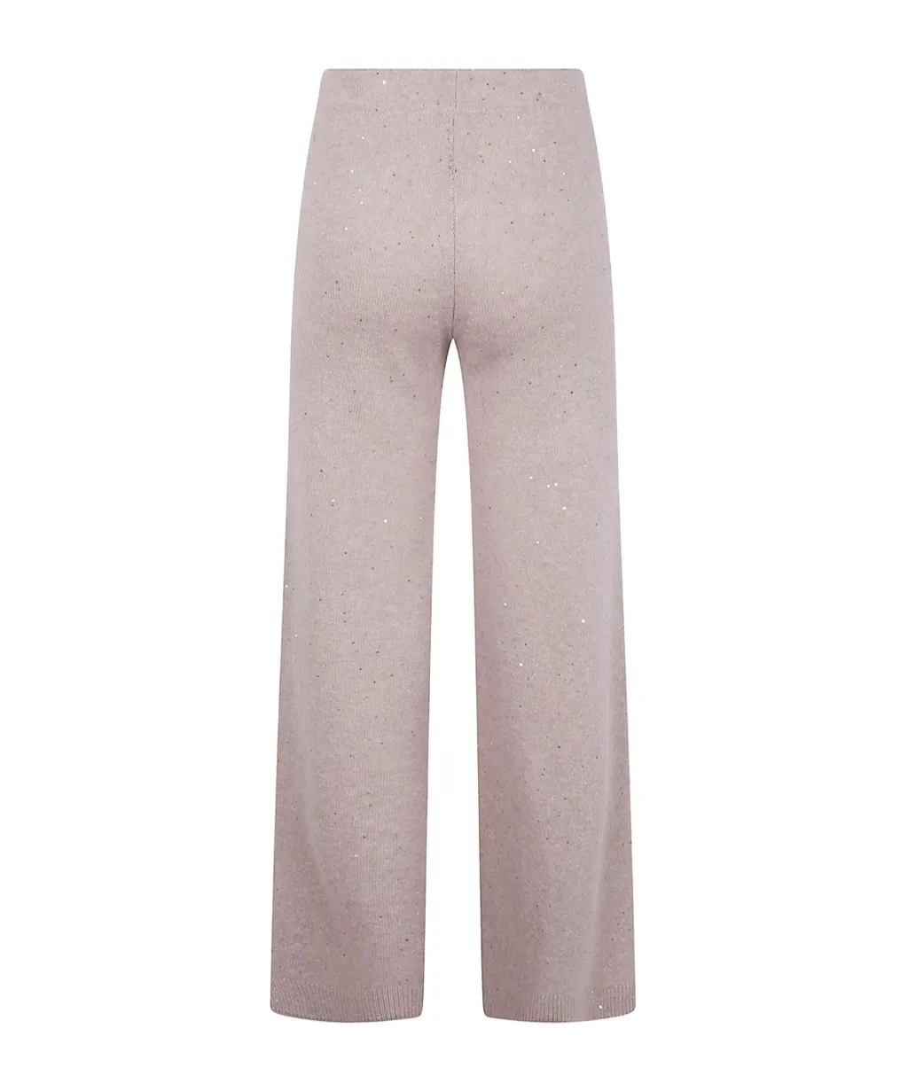 Sequined Elastic-Waist Pants