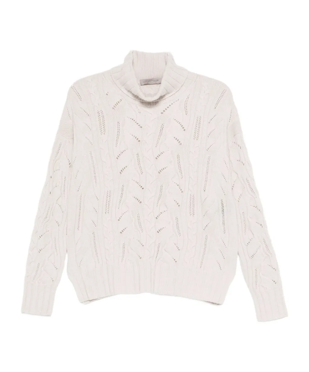Cable-Knit Turtleneck Sweater