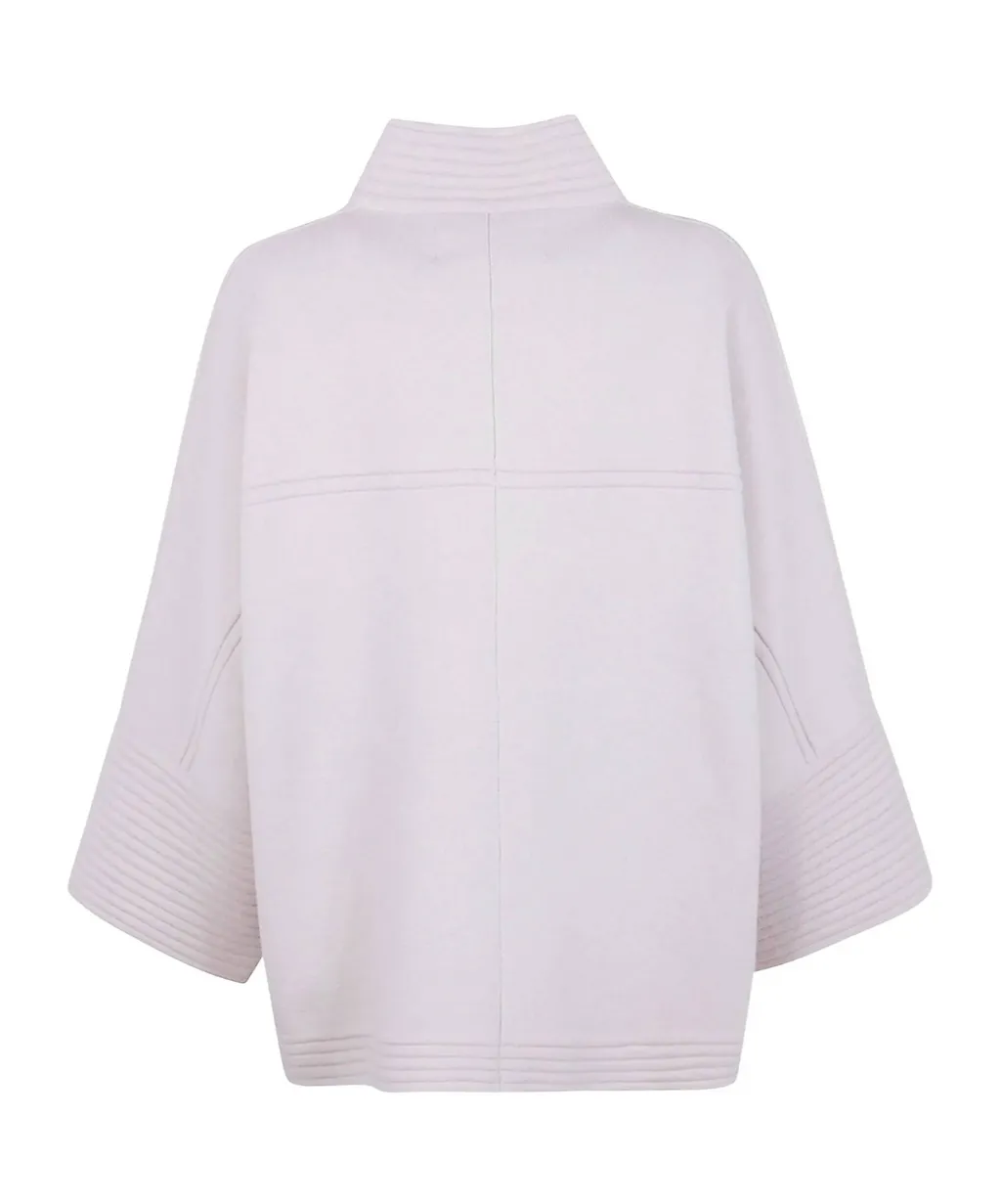 Ribbed-Panel Zip-Front Coat