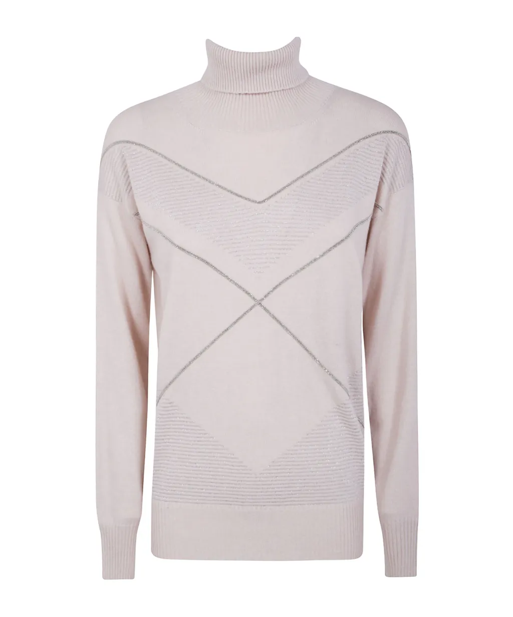 High Neck Intarsia Knitwear