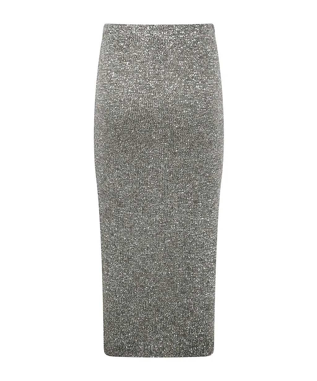 Sequined Straight Skirt