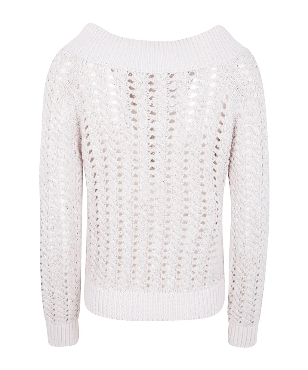 Braid Crystal Boatneck Sweater