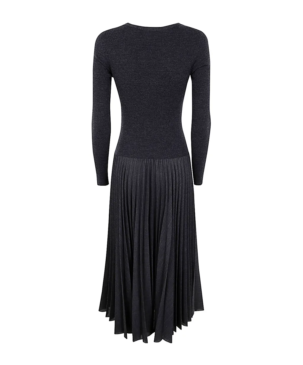 Pleated Knit Dress