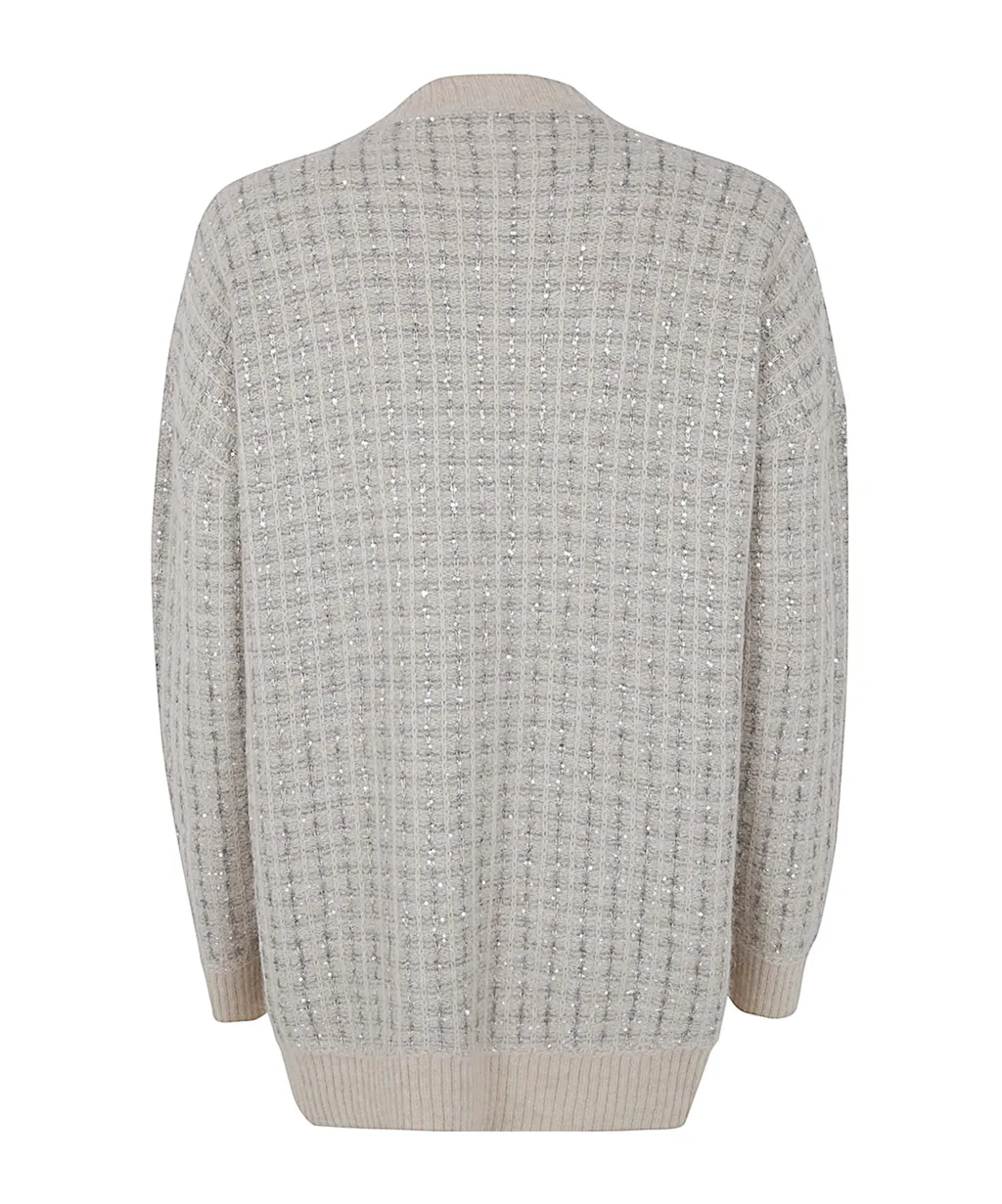 Check Crystal Cardigan
