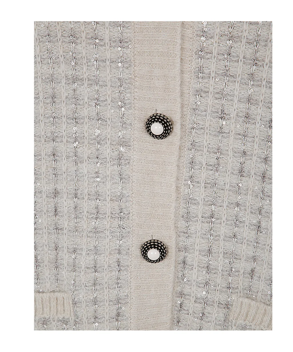 Check Crystal Cardigan