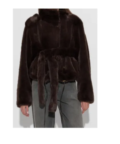 Faux Fur Belted Jacket