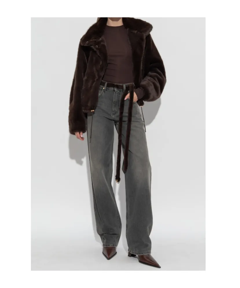 Lu Wide-Leg Belted Jeans