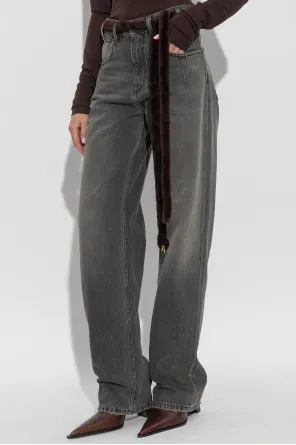 Lu Wide-Leg Belted Jeans