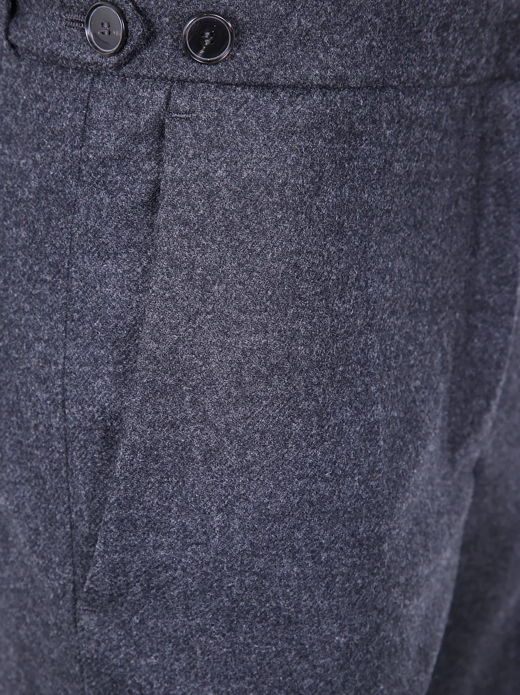 Button-Fastening Wool Pants