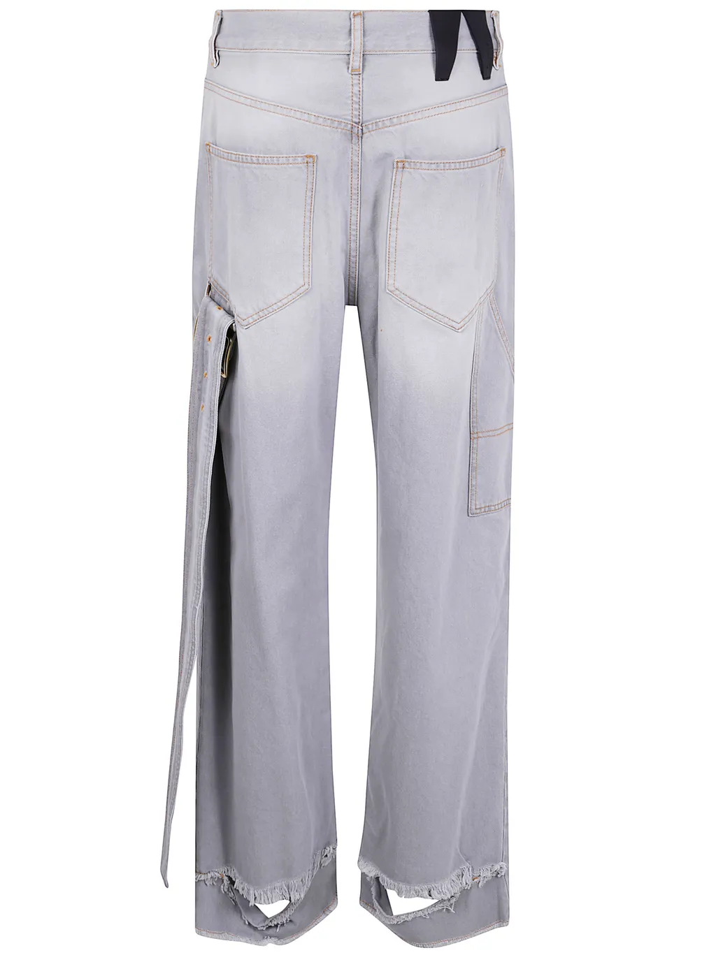 Belt Adorned Loose Fit Denim