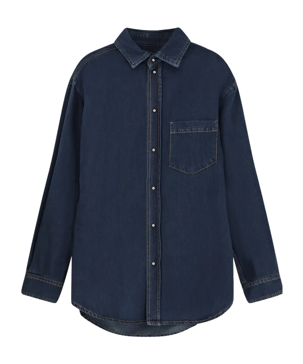 Long-Sleeved Denim Shirt