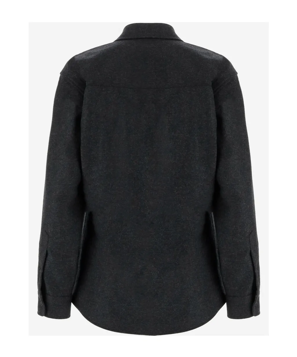 Logo Embroidered Curved Hem Shirt