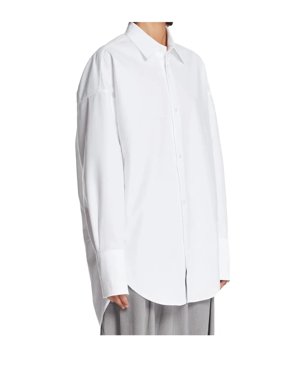 Long-Sleeve Curved-Hem Shirt