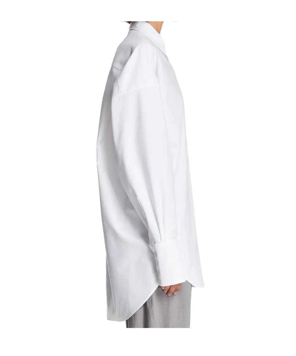 Long-Sleeve Curved-Hem Shirt