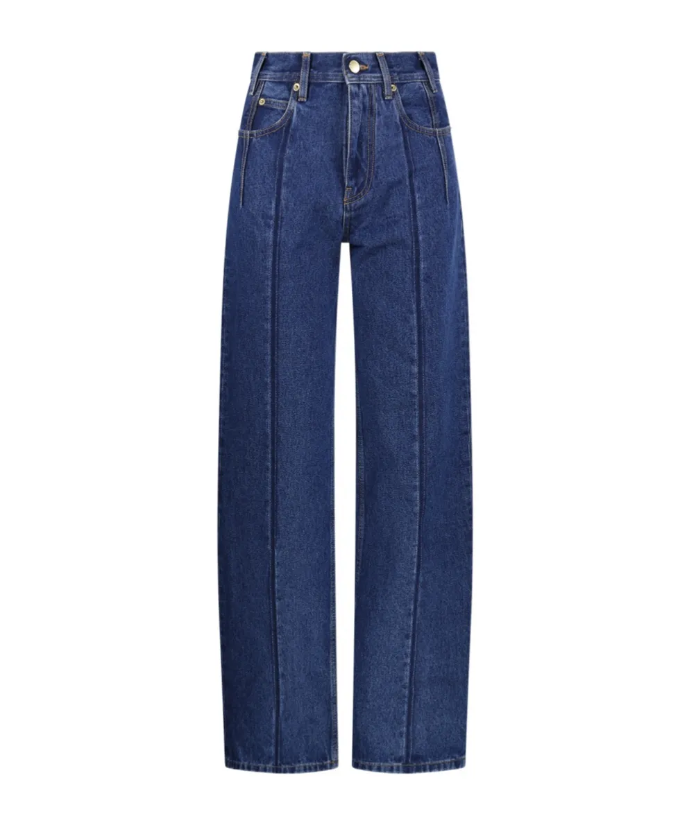 Lu Straight Leg Pleat Effect Fitted Jeans