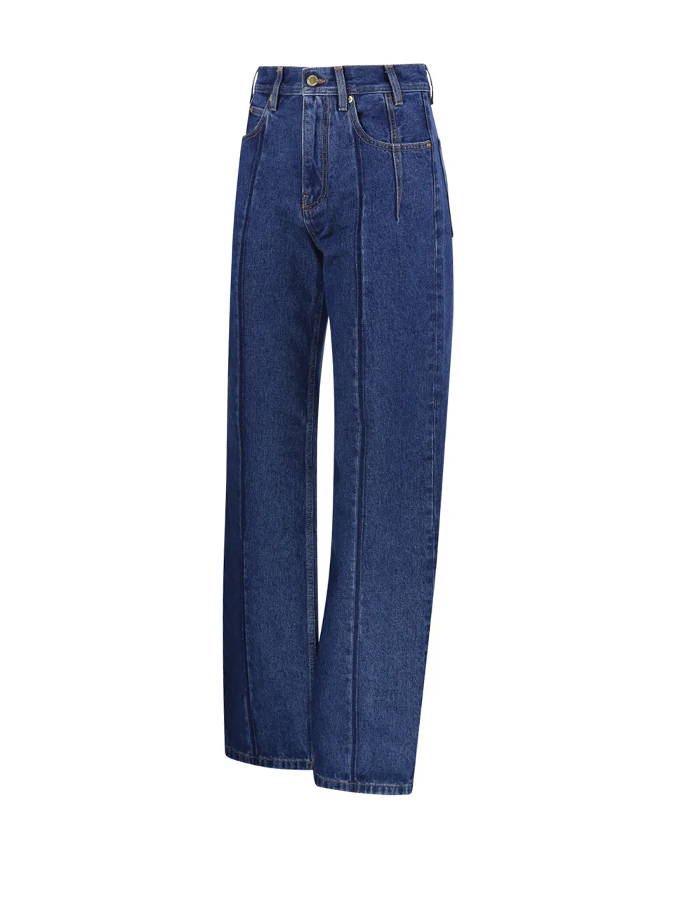 Lu Straight Leg Pleat Effect Fitted Jeans