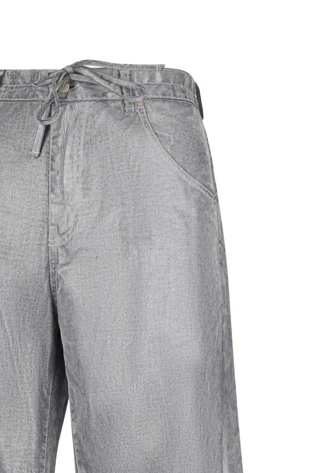 Drawstring Straight-Leg Jeans