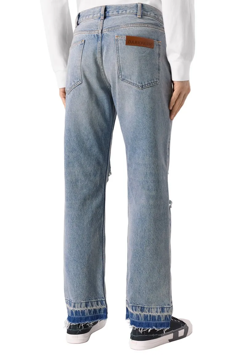 Distressed Straight Leg Jeans