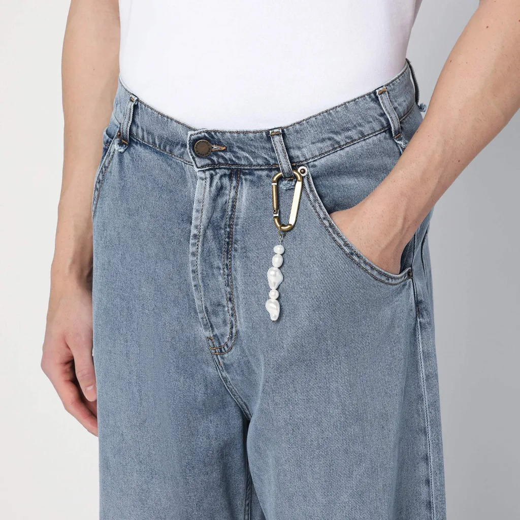Wide-Leg Donte Blue Washed Jeans