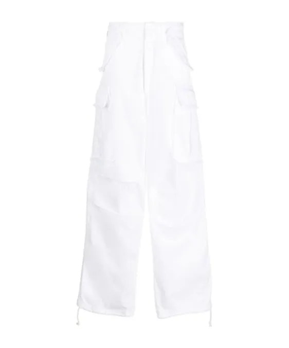 Ripped-Detail Wide-Leg Trousers