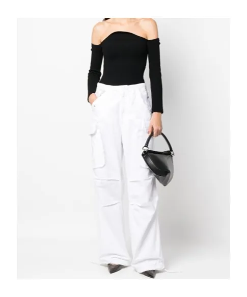 Ripped-Detail Wide-Leg Trousers