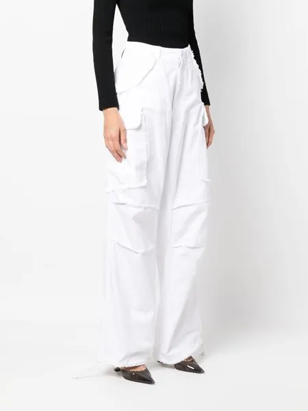 Ripped-Detail Wide-Leg Trousers