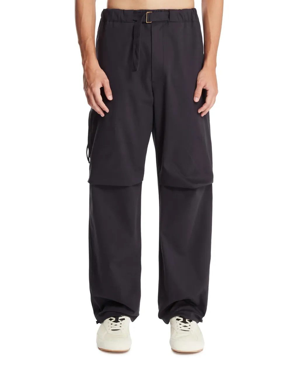 Buckle-Fastening Straight-Leg Trousers