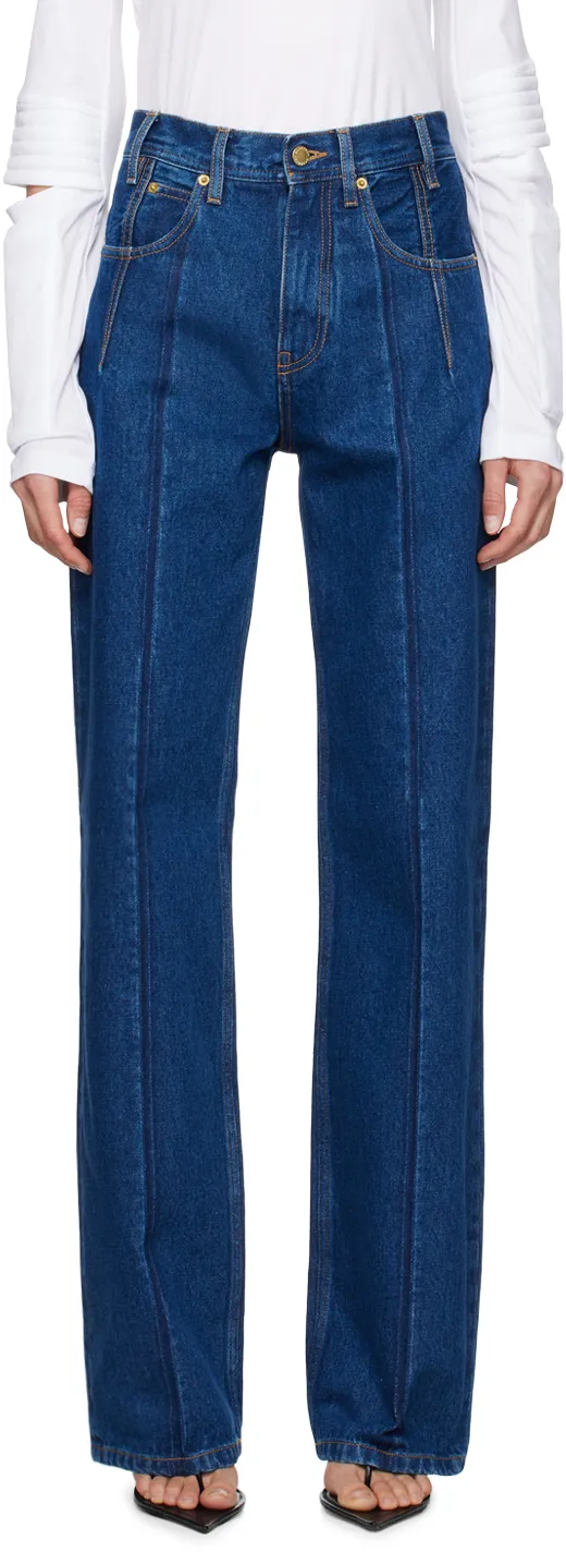 Lu Jeans With Pleated Effect Blue