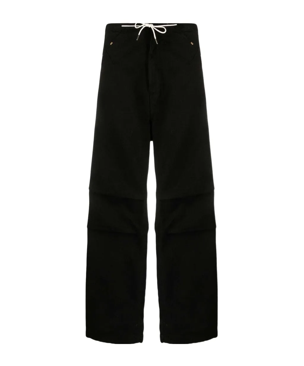 Drawstring-Waistband Cotton Trousers